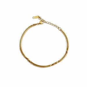 2.5mm | Gold | Double Curb Link Chain Bracelet